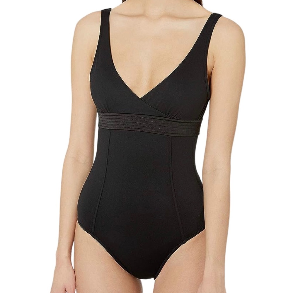 NWT Seafolly Black Tie Back One-Piece Swimsuit  - Sz 10